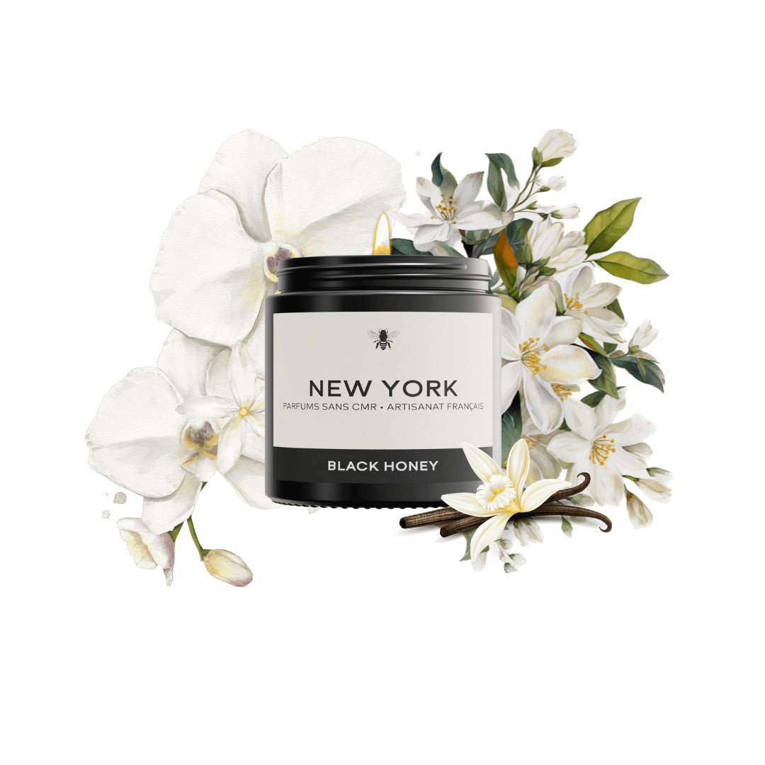 BLACK HONEY Parfums Petite (90g) Bougie draps propres à New York
