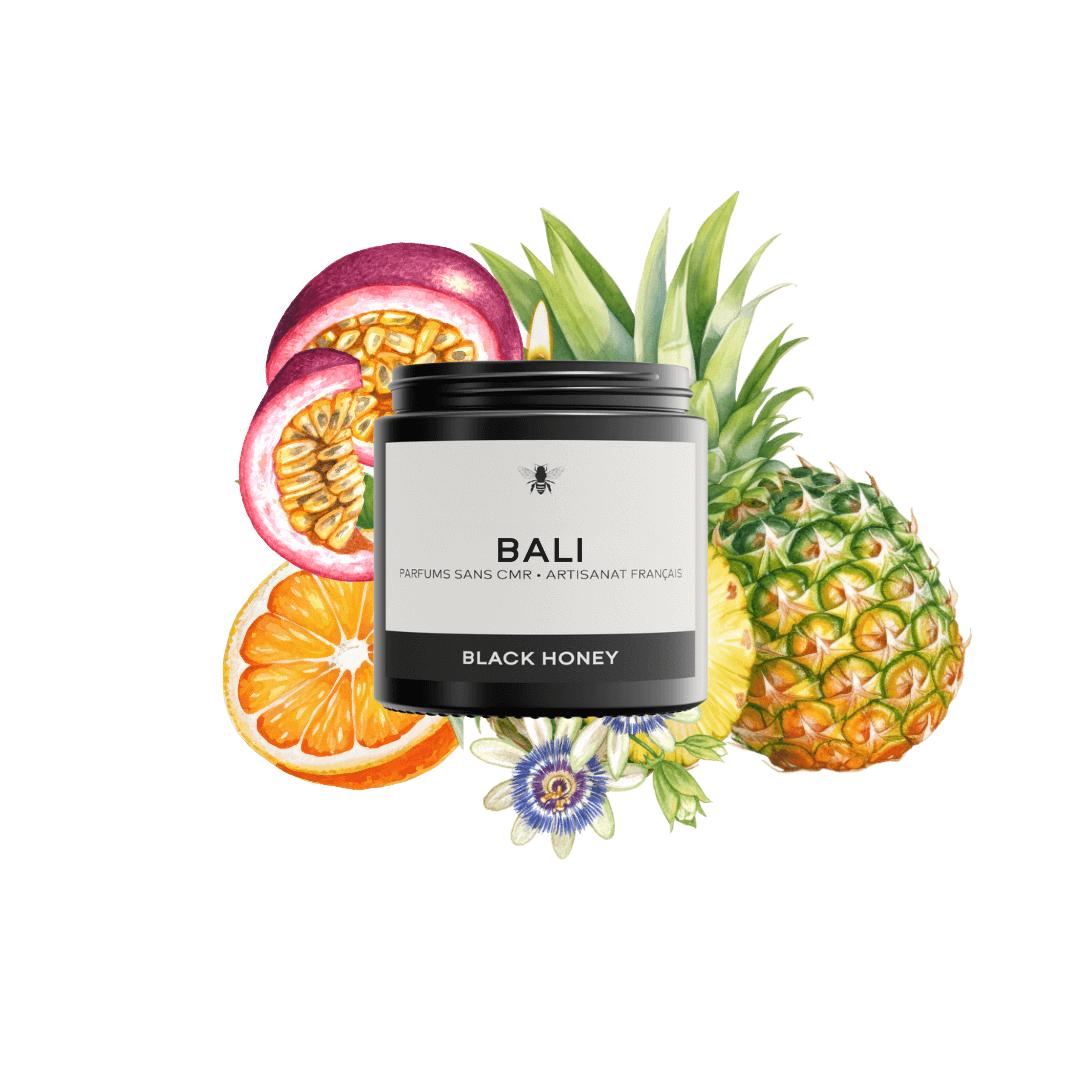 BLACK HONEY Parfums Petite (90g) Bougie fruits exotiques à Bali