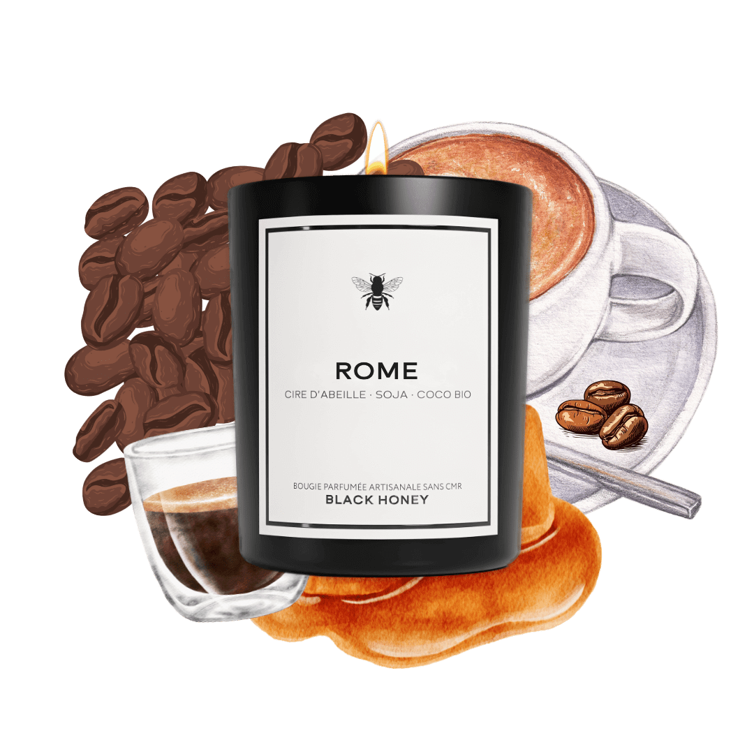 BLACK HONEY Parfums Classique (220g) Bougie cappuccino à Rome