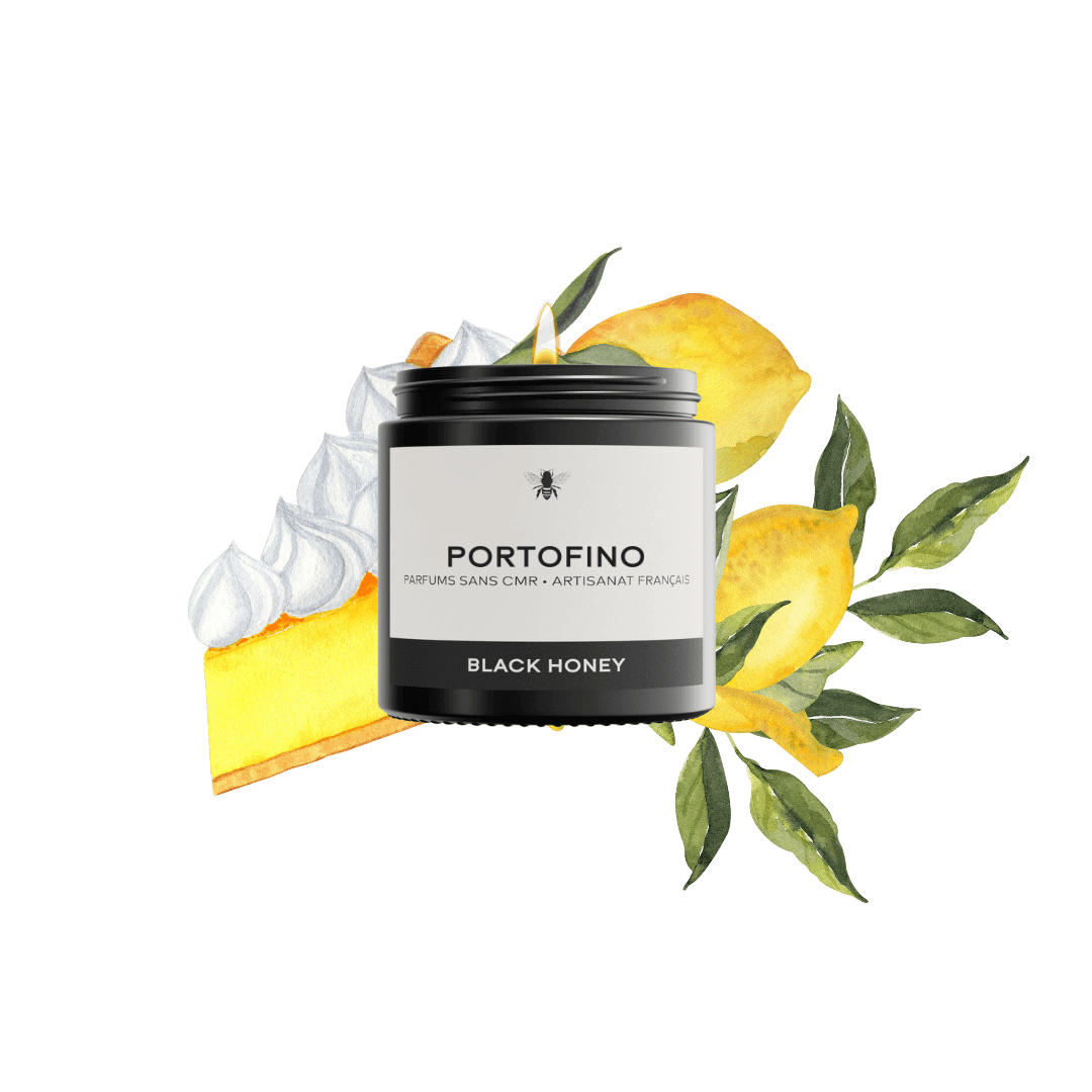 BLACK HONEY Parfums Petite (90g) Bougie citron meringué à Portofino