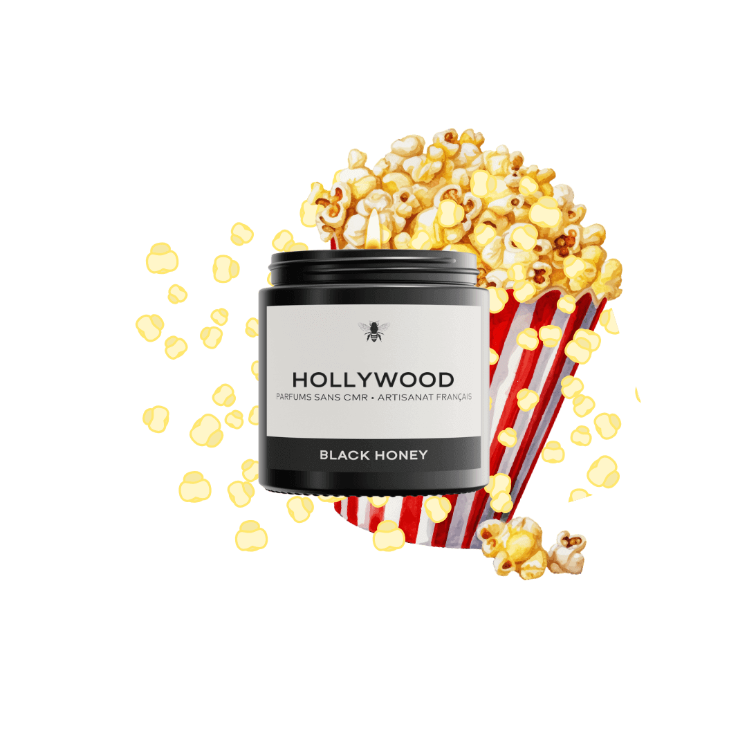 BLACK HONEY Parfums Petite (90g) Bougie popcorn à Hollywood